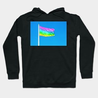 Rainbow flag waving on the wind Hoodie